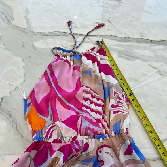 EMILIO PUCCI PINK MULTI MAXI SILK DRESS SIZE IT 40 / US 6